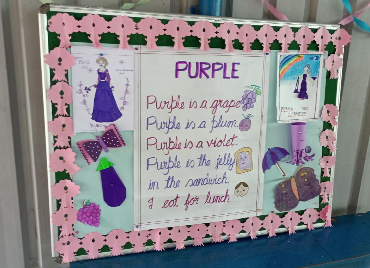 PURPLE DAY CELEBRATION in Nursery Wing for LKG and UKG students.